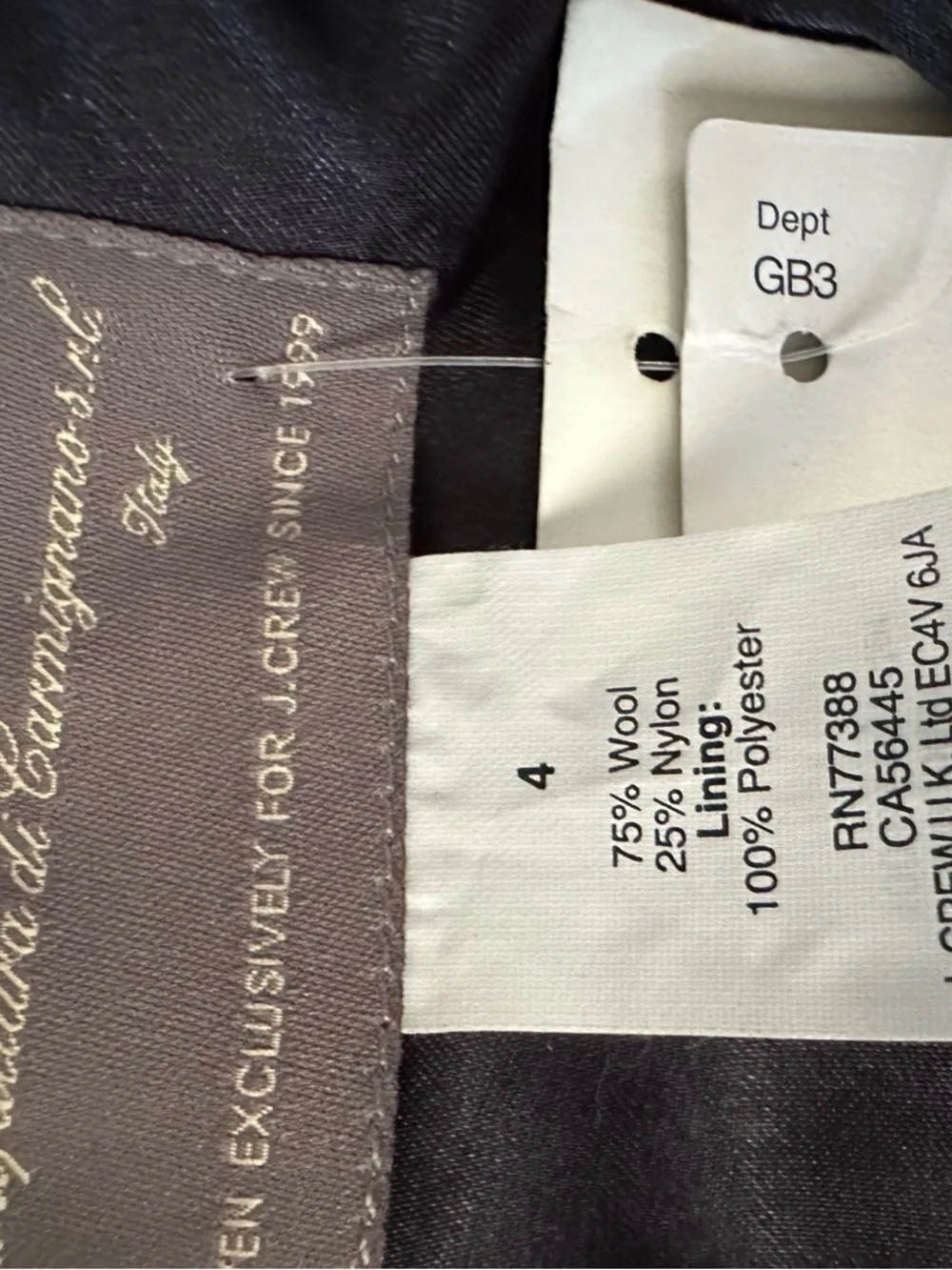 J. Crew Sabrina Double cloth Classic Wool blend Lined Long Coat ladies 4 NWT - Picture 4 of 10
